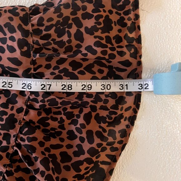 Lulus Small Leopard Print Tiered Romantic Coquette Baby Doll Dress Long Sleeve - Picture 7 of 11